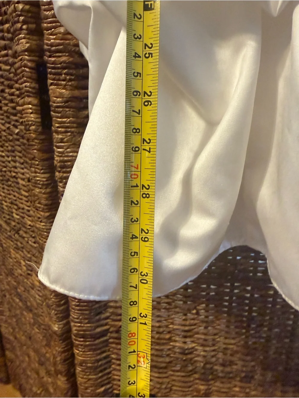 David's Bridal White Satin-Look Dress with Tiered Details - Picture 4 of 4